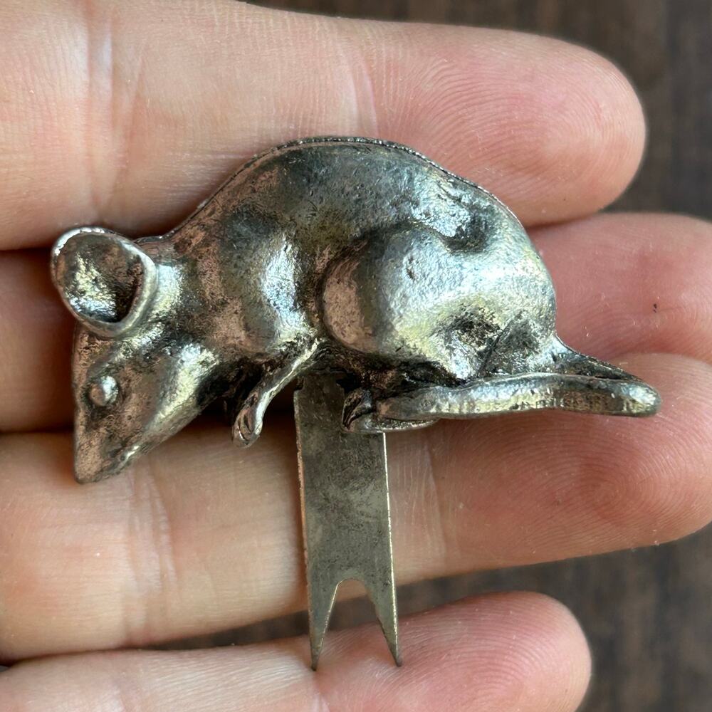 Vintage Metzke Pewter 3 Blind Mice Mouse Cheese Pick Only 1977 1 1/2"
